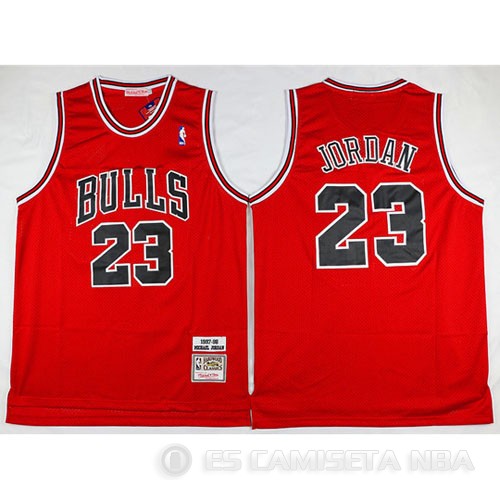 Camiseta Retro Jordan 97-98 #23 Chicago Bulls Rojo - Haga un click en la imagen para cerrar